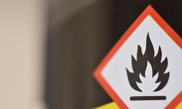 A flammable sign