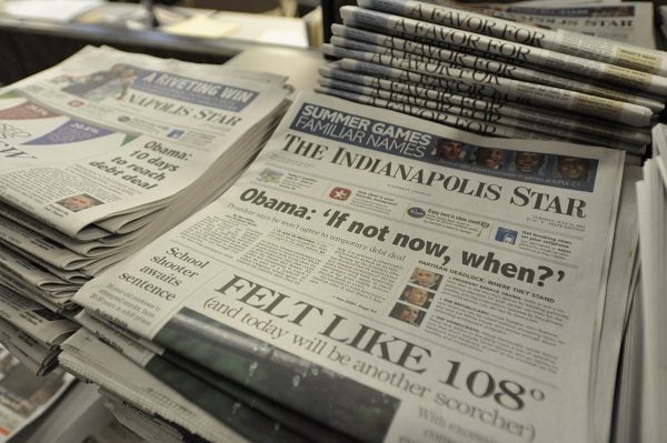 Pile of newspapers